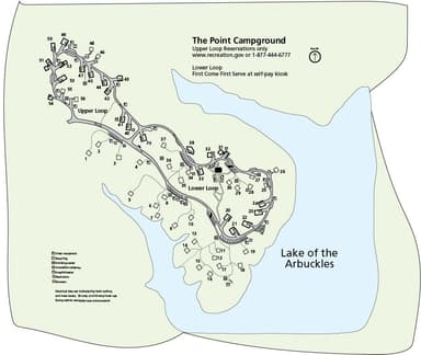 The Point Campground map, The Point Campground (Chickasaw)