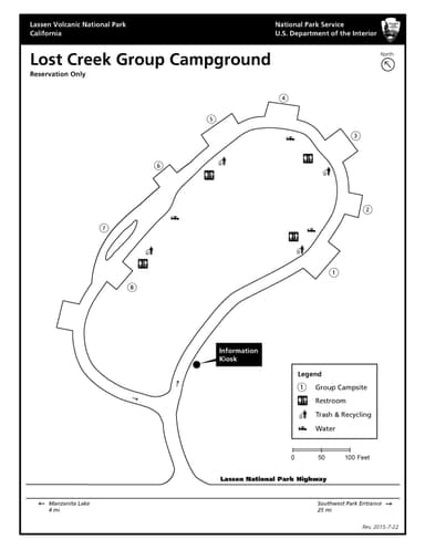 Lost Creek Group Campground Map, Lost Creek Group