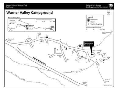 Warner Valley Campground Map, Warner Valley Campground