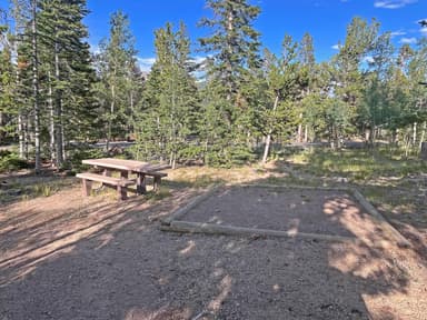 Tent Pad and Picnic Table at a Campsite in Longs Peak Campground