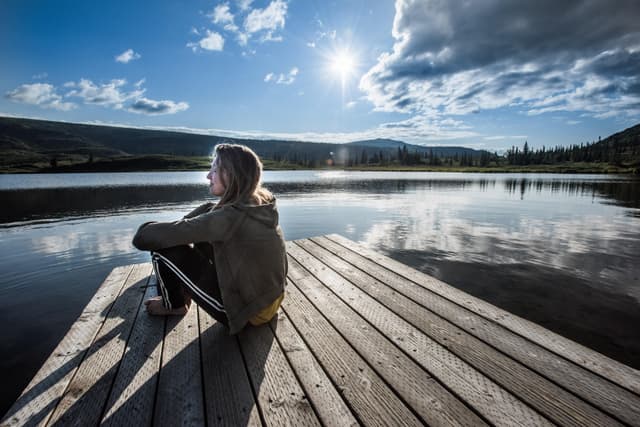 Sitting on a Dock in the Lake