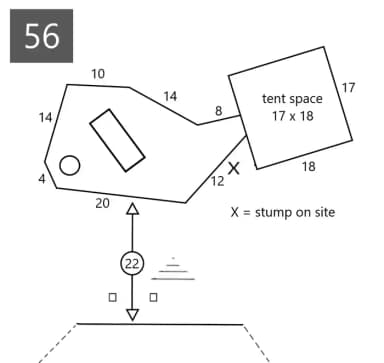 Site #56 Layout, Upper · Site 56 at D.H. Day Campground