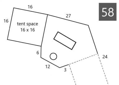 Site #58 Layout, Upper · Site 58 at D.H. Day Campground