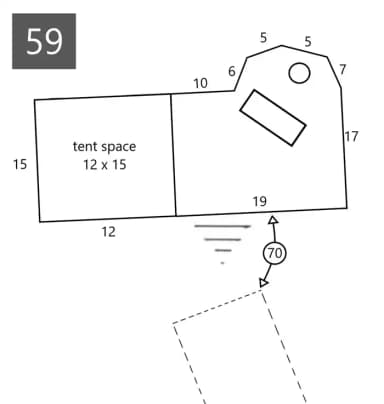 Site #59 Layout, Upper · Site 59 at D.H. Day Campground