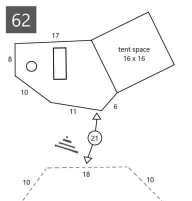 Site #62 Layout, Upper · Site 62 at D.H. Day Campground