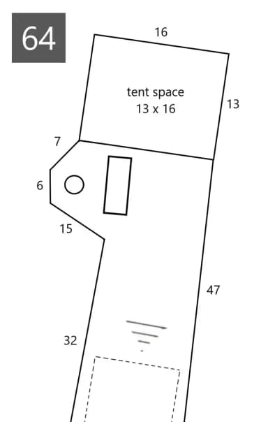 Site #64 Layout, Upper · Site 64 at D.H. Day Campground