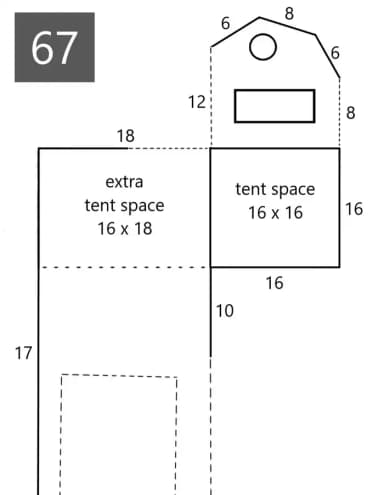 Site #67 Layout, Upper · Site 67 at D.H. Day Campground