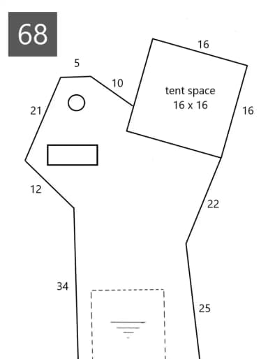 Site #68 Layout, Upper · Site 68 at D.H. Day Campground
