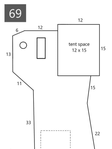 Site #69 Layout, Upper · Site 69 at D.H. Day Campground