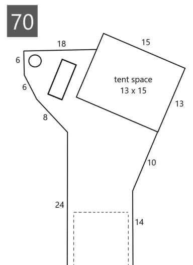 Site #70 Layout, Upper · Site 70 at D.H. Day Campground