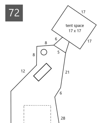 Site #72 Layout, Upper · Site 72 at D.H. Day Campground
