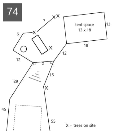 Site #74 Layout, Upper · Site 74 at D.H. Day Campground