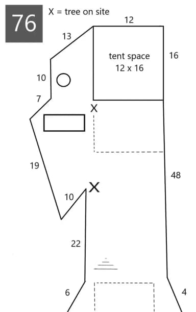 Site #76 Layout, Upper · Site 76 at D.H. Day Campground