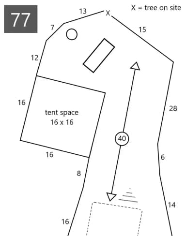 Site #77 Layout, Upper · Site 77 at D.H. Day Campground