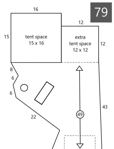 Site #79 Layout, Upper · Site 79 at D.H. Day Campground