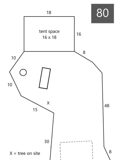 Site #80 Layout, Upper · Site 80 at D.H. Day Campground