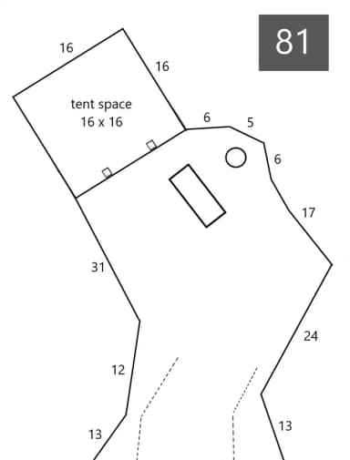 Site #81 Layout, Upper · Site 81 at D.H. Day Campground