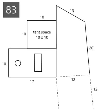 Site #83 Layout, Lower · Site 83 at D.H. Day Campground