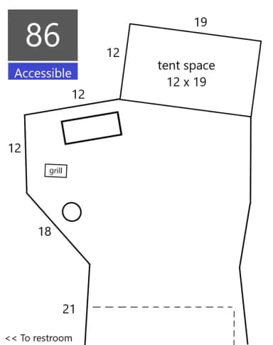 Site #86 Layout, Lower · Site 86 at D.H. Day Campground