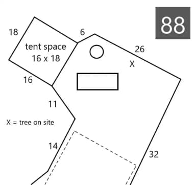 Site #88 Layout, Lower · Site 88 at D.H. Day Campground