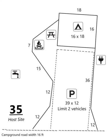 Site #35 Layout, Upper · Site 35 at D.H. Day Campground