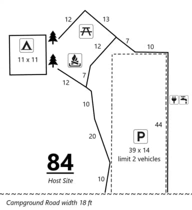 Site #84 Layout, Lower · Site 84 at D.H. Day Campground