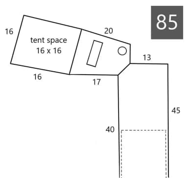 Diagram for site # 85, Lower · Site 85 at D.H. Day Campground