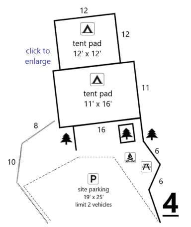 Site #4 Layout, Generator · Site 04 at D.H. Day Campground