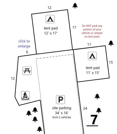 Site #7 Layout, Generator · Site 07 at D.H. Day Campground