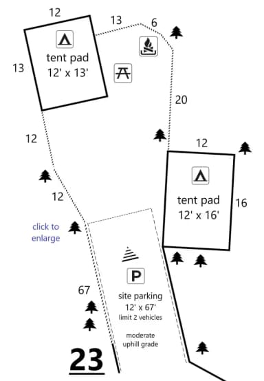 Site #23 Layout, Generator · Site 23 at D.H. Day Campground