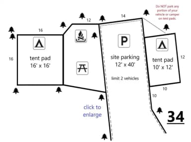 Site #34 Layout, Upper · Site 34 at D.H. Day Campground
