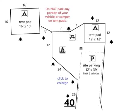 Site #40 Layout, Upper · Site 40 at D.H. Day Campground