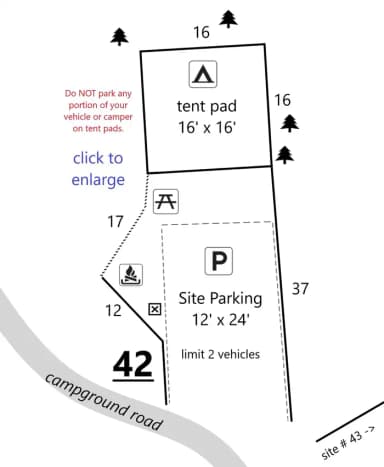 Site #42 Layout, Upper · Site 42 at D.H. Day Campground