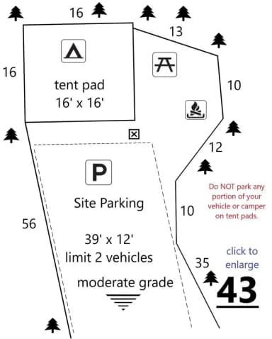 Site #43 Layout, Upper · Site 43 at D.H. Day Campground