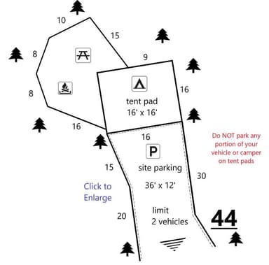 Site #44 Layout, Upper · Site 44 at D.H. Day Campground