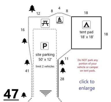 Site #47 Layout, Upper · Site 47 at D.H. Day Campground