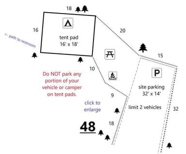 Site #48 Layout, Upper · Site 48 at D.H. Day Campground