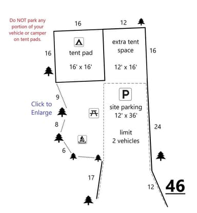 Site #46 Layout, Upper · Site 46 at D.H. Day Campground