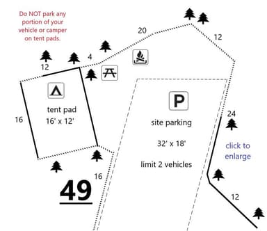 Site #49 Layout, Upper · Site 49 at D.H. Day Campground