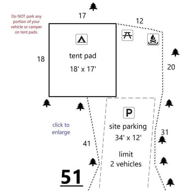 Site #51 Layout, Upper · Site 51 at D.H. Day Campground
