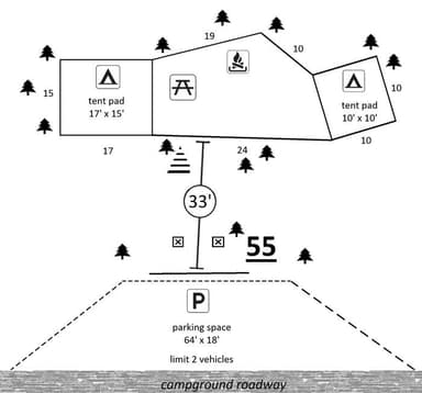 Site #55 Layout, Upper · Site 55 at D.H. Day Campground